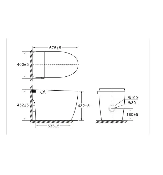 Унітаз-біде підлоговий з електронним управлінням Koer TB-0201 Smart 675x400x450mm із вбудованим бачком (KR6071) - фото 10