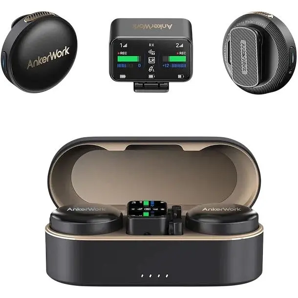 Мікрофонна радіосистема Anker AnkerWork M650 (2 TX + 1 RX) Combo Black [150884] - фото 2