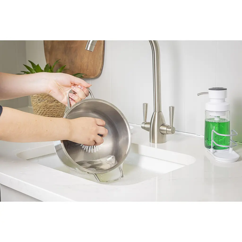 Диспенсер для моющего средства KitchenAid Sinkware с подставкой для губки белый (KEG887OSWH) - фото 13