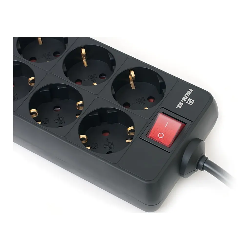Мережевий фільтр живлення REAL-EL RS-8 Protect 5m, black (EL122300024) - фото 3