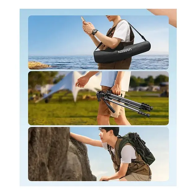 Підставка Штатив Ugreen LP661 Professional Tripod для смартфона/камери DSLR 175 см (15187) - фото 6