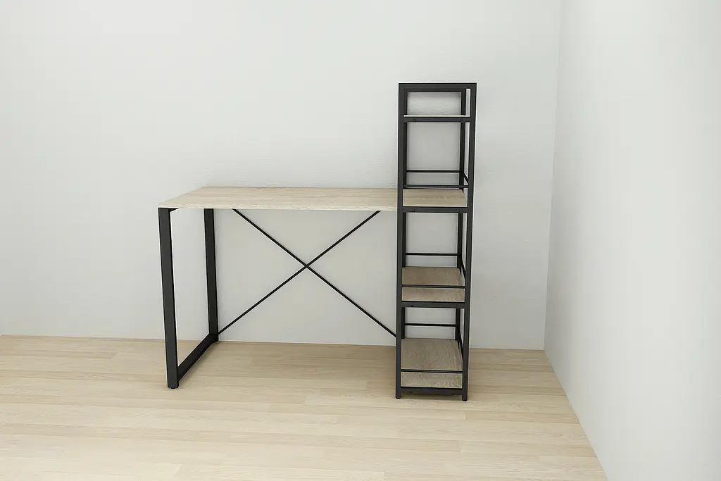 Письмовий стіл Ferrum-decor Серії Конект з етажеркою 75x120x60 чорний ДСП Дуб Сонома 16мм (FRD-104222) - фото 5