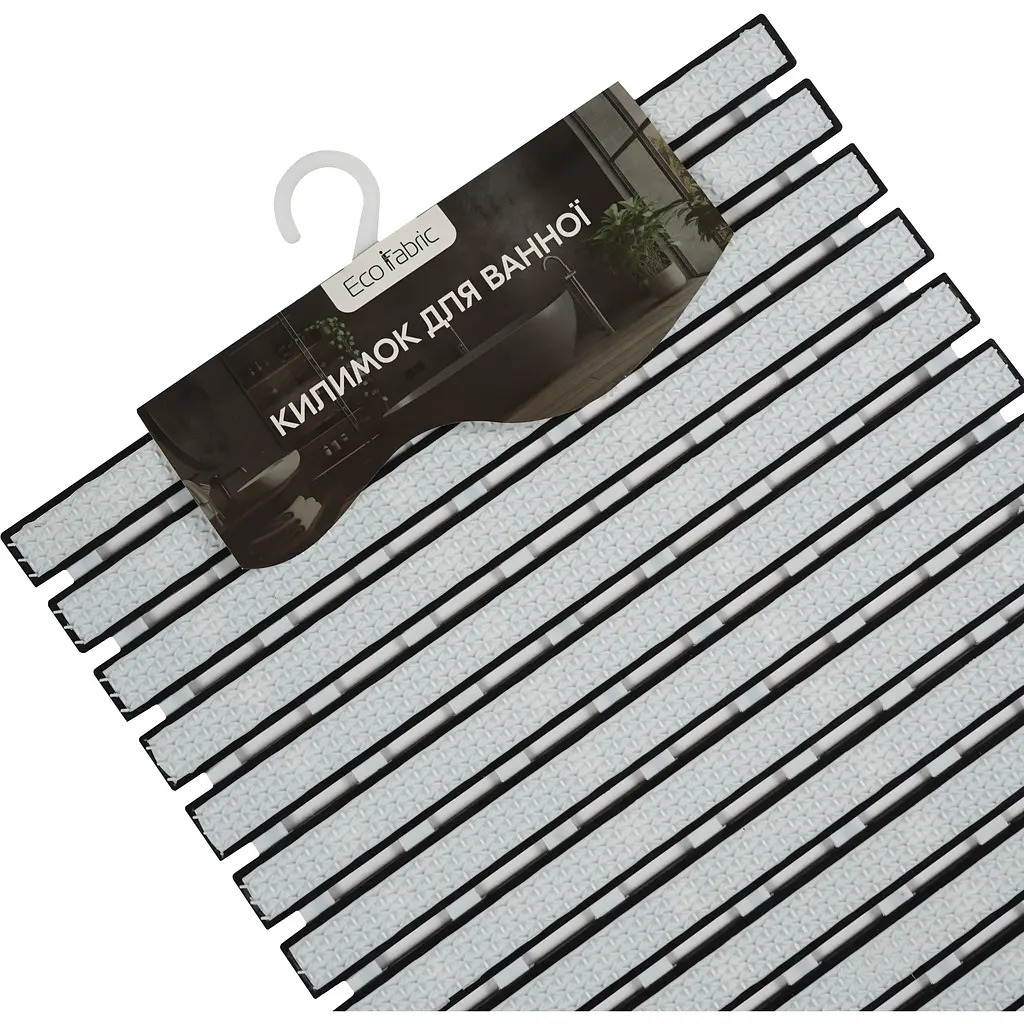 Килимок у ванну кімнату Eco Fabric смужка 69х40 см білий (6940-003) - фото 5