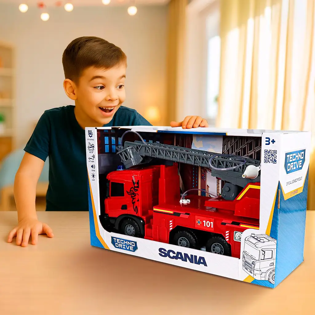 Автомодель серії "Super Big Truck" – ПОЖЕЖНА МАШИНА SCANIA (світло, звук, функ. води) TechnoDrive 5005KS - фото 2