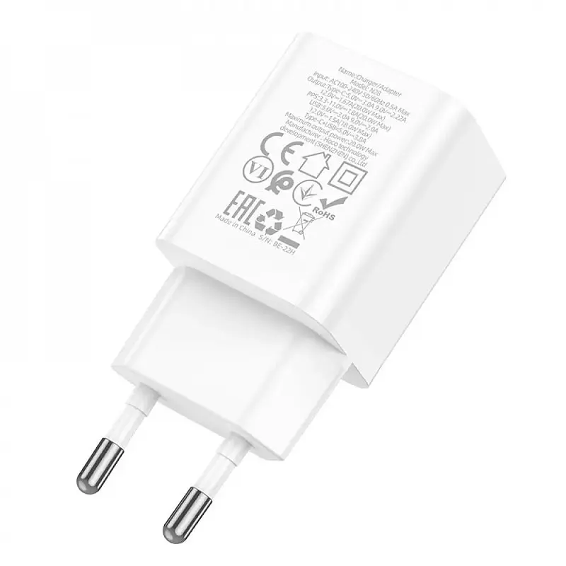 МЗП Hoco N28 Founder PD20W+QC3.0 (1USB-A/1C) White - фото 2