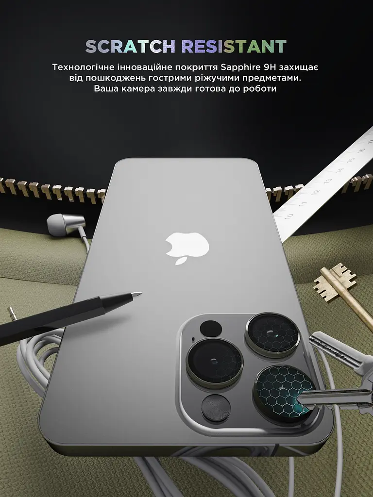 Захисне скло для камери Apple iPhone 14 Pro Max/14 Pro, Supreme BI, золотий колір, з рамкою, глянцеве скло для захисту лінз, протиударне, прозоре, з клейовим шаром по контуру, не впливає на якість фото, ArmorStandart (ARM76598) - фото 5