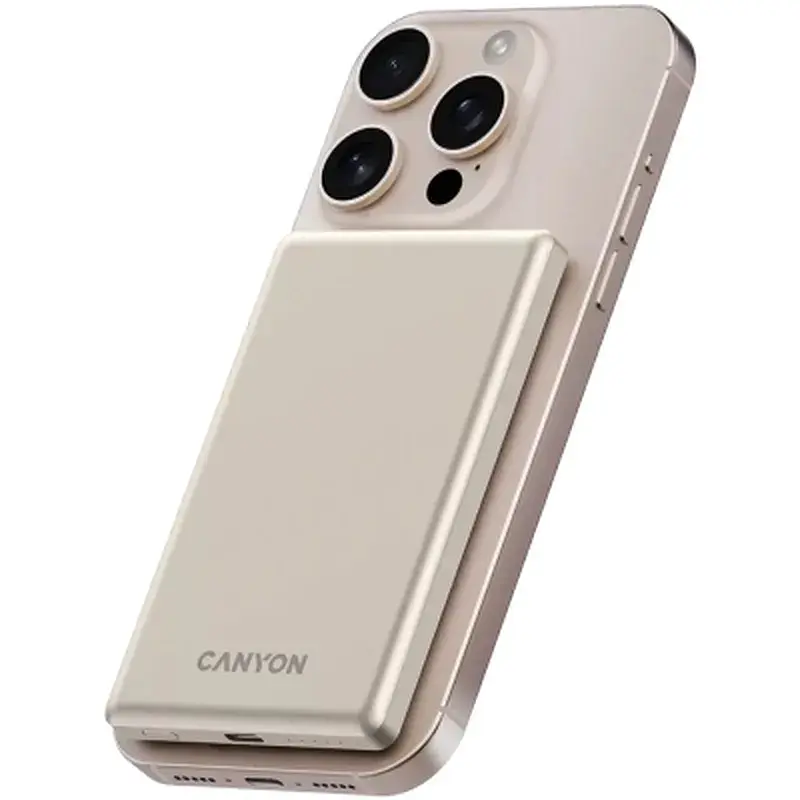 Батарея універсальна Canyon 5000mAh OnPower 505 slim Magsafe PD/20W Beige (CNS-CPB505BE) - фото 6