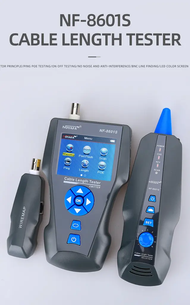 Багатофункціональний кабельний тестер Noyafa NF-8601S рефлектометр функція PoE Ping для RJ45, RJ11, BNC (18671) - фото 6