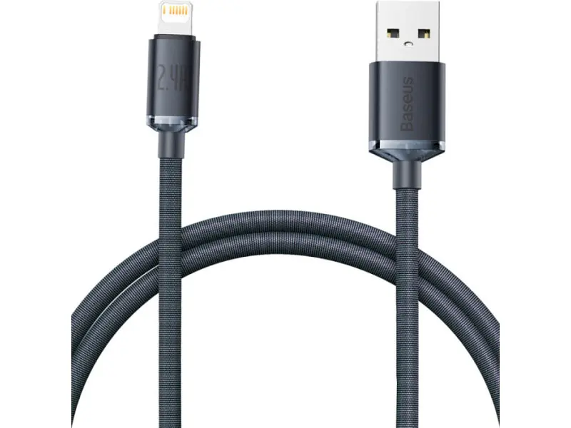 Кабель Lightning BASEUS Crystal Shine Series Fast Charging Data Cable USB to Lightning 2m Black (CAJY000101)