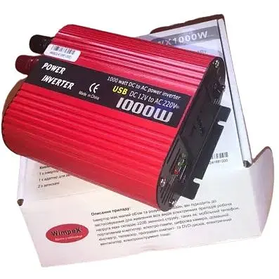 Преобразователь постоянного тока Wimpex 1000W инвертор для автомобиля 12-220В - фото 3
