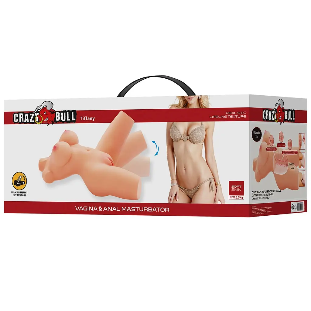 Реалістичний мастурбатор Crazy Bull Tiffany Vagina Anal (тілесний) - фото 11