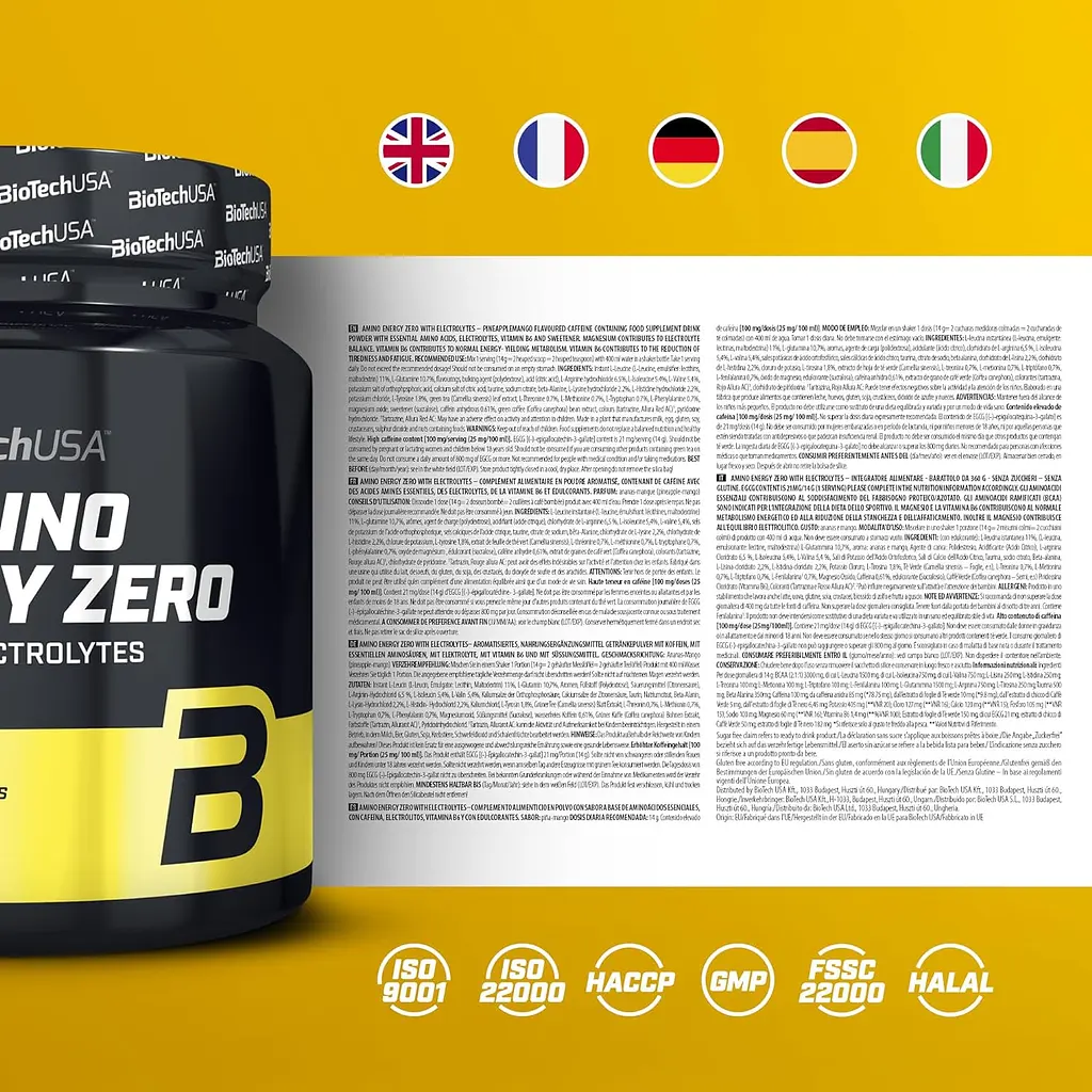Аминокислоты BiotechUSA Amino Energy Zero with Electrolytes Ананас-манго 360 г - фото 2