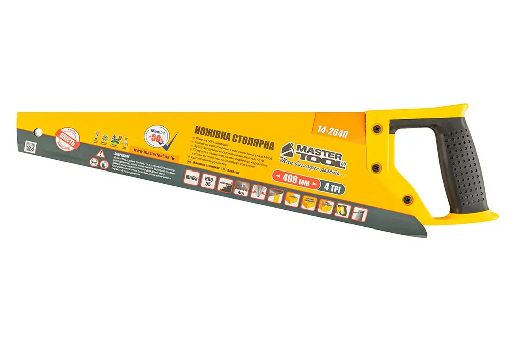 Ножівка ручна MasterTool по дереву 400 мм 4T х 1"х 2D подвійне заточування - фото 3