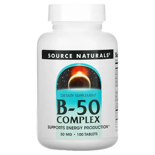 Комплекс вітамінів групи В B-50 Complex 50 mg 100 таблеток Source Naturals vit0005666