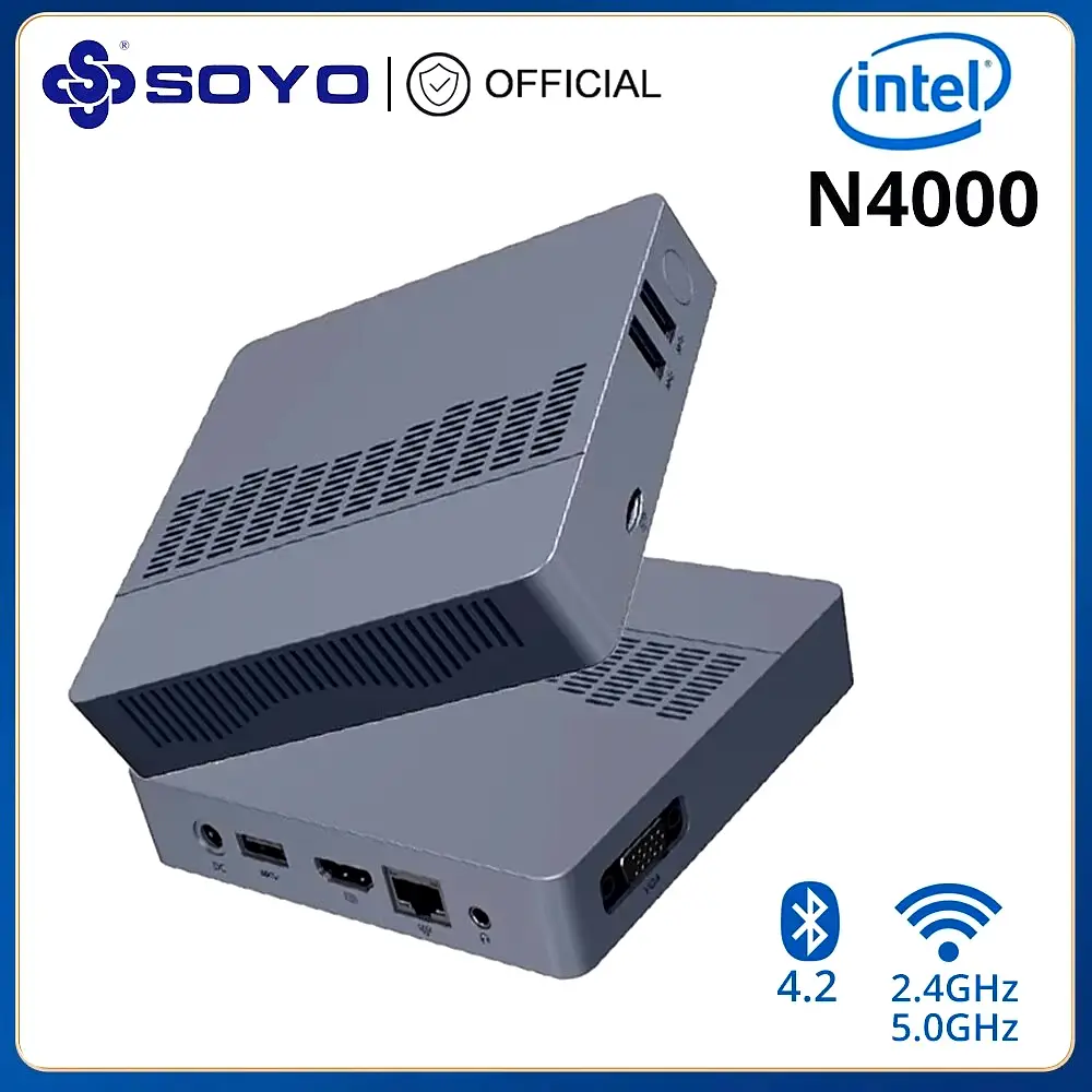 SOYO M2 Air Mini PC 6GB RAM, 128GB EMMC, Intel N4000, Windows 11 Pro - фото 3