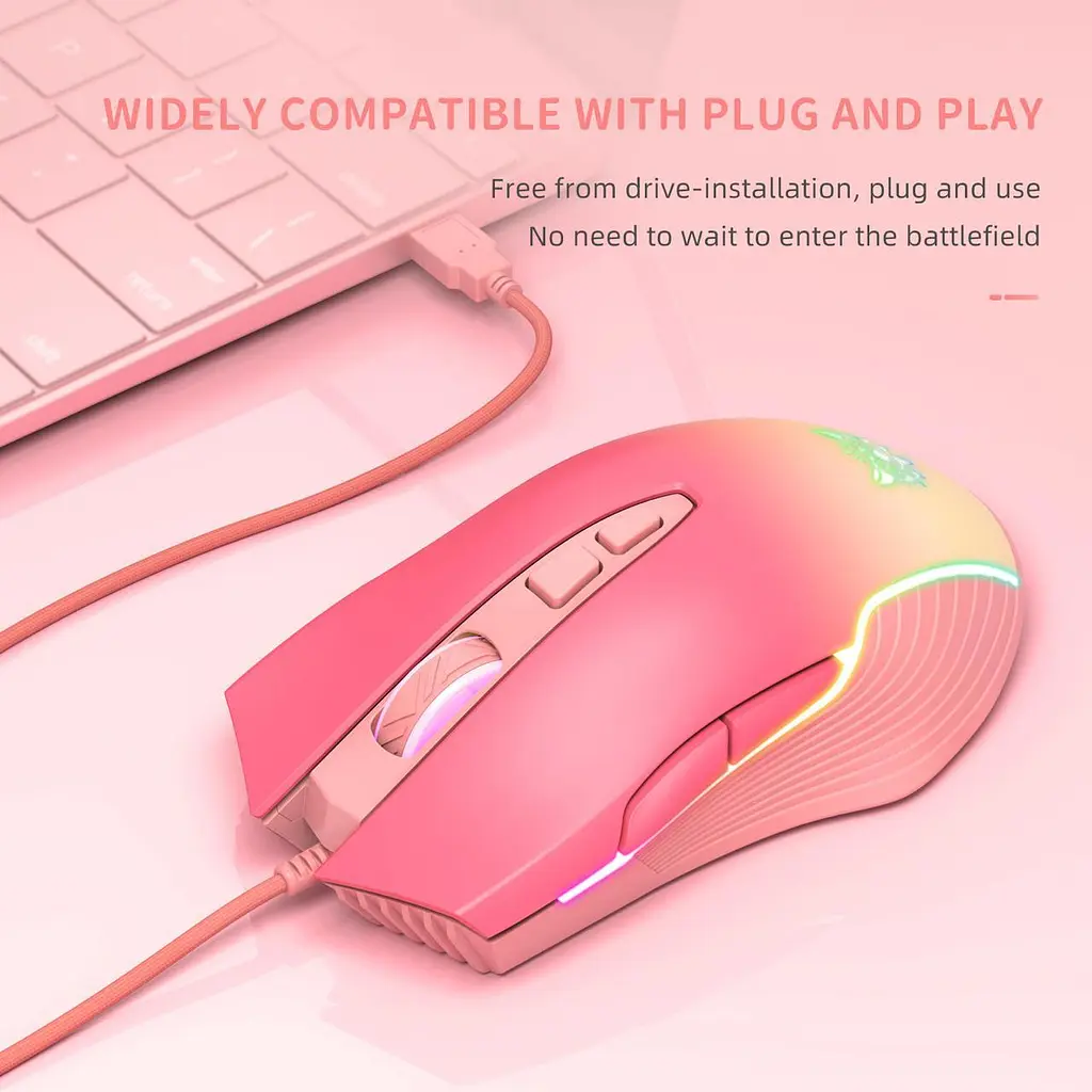 Компьютерная мышка Onikuma для ПК и ноутбука CW-93 Pro 6400 DPI 7 кнопок проводная USB с RGB подсветкой - фото 6