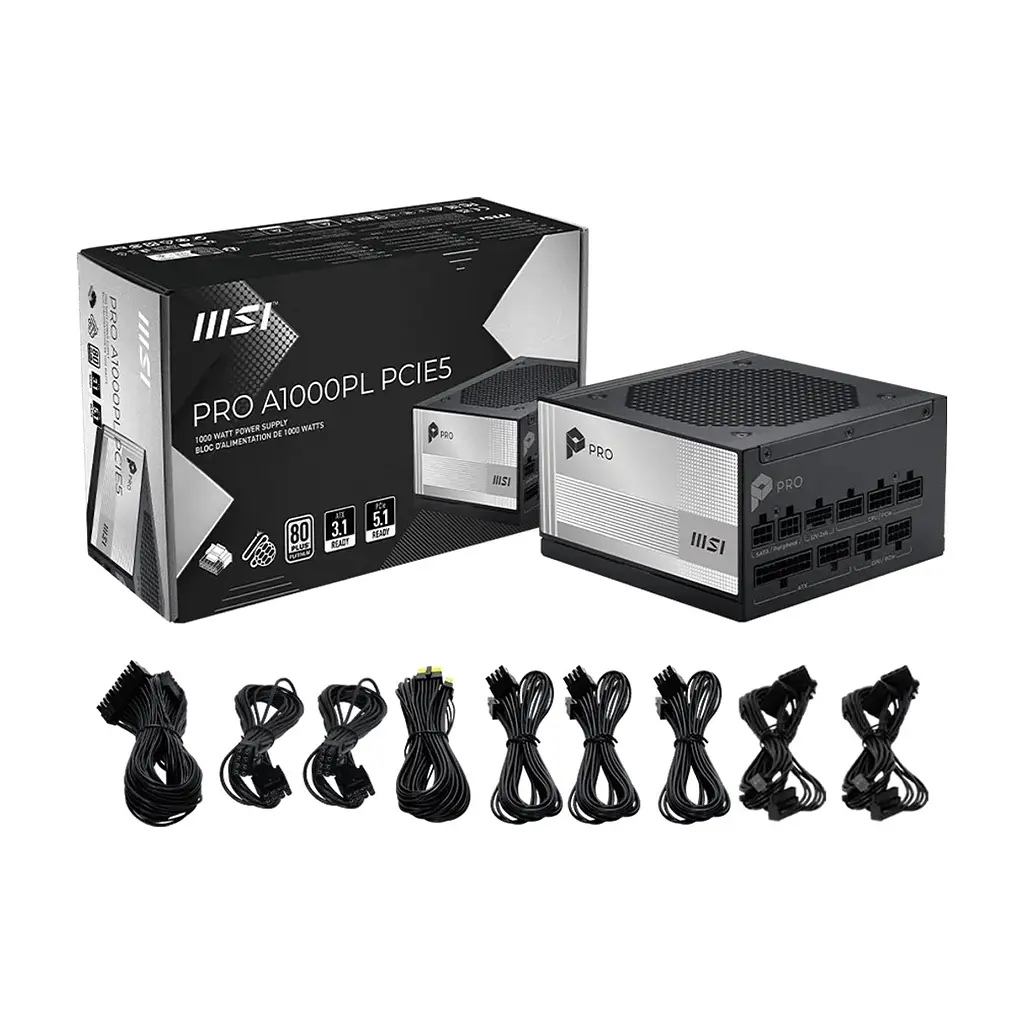 Блок живлення MSI 1000W (PRO A1000PL PCIE5) - фото 5