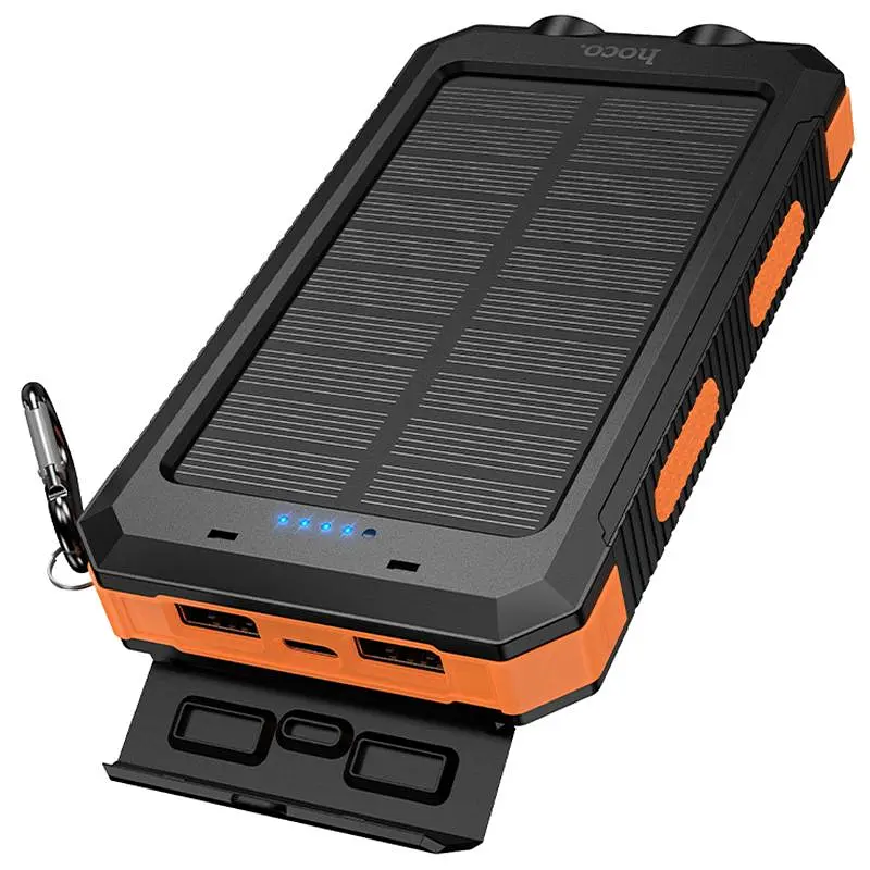 Портативний ЗП Power Bank Hoco J164 Platinum solar 10.5W with lighting 8000 mAh Black - фото 4