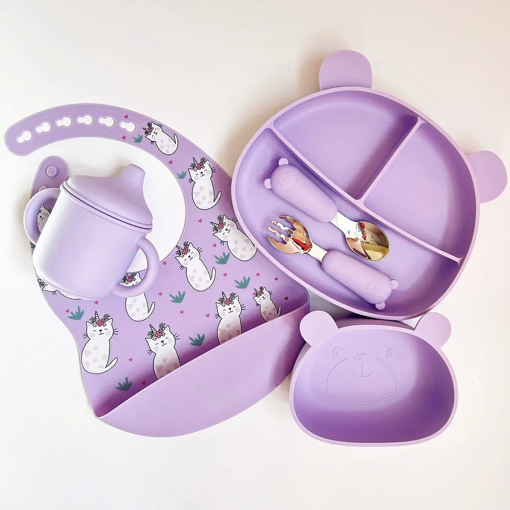 Набір дитячого посуду Ведмедики BPR img_e5431 ведмедик залізо Y2 Pastel Lilac