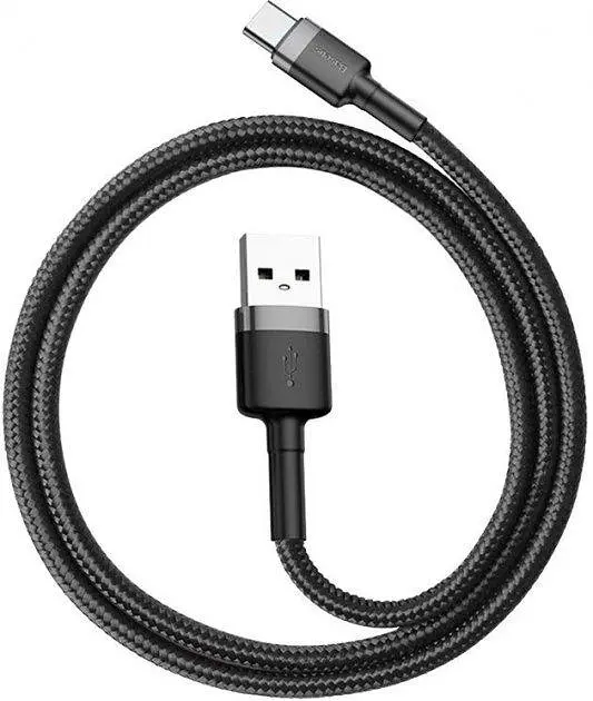 Кабель Baseus cafule Cable USB For Type-C 2A 2m Gray Black (CATKLF-CG1) - фото 3