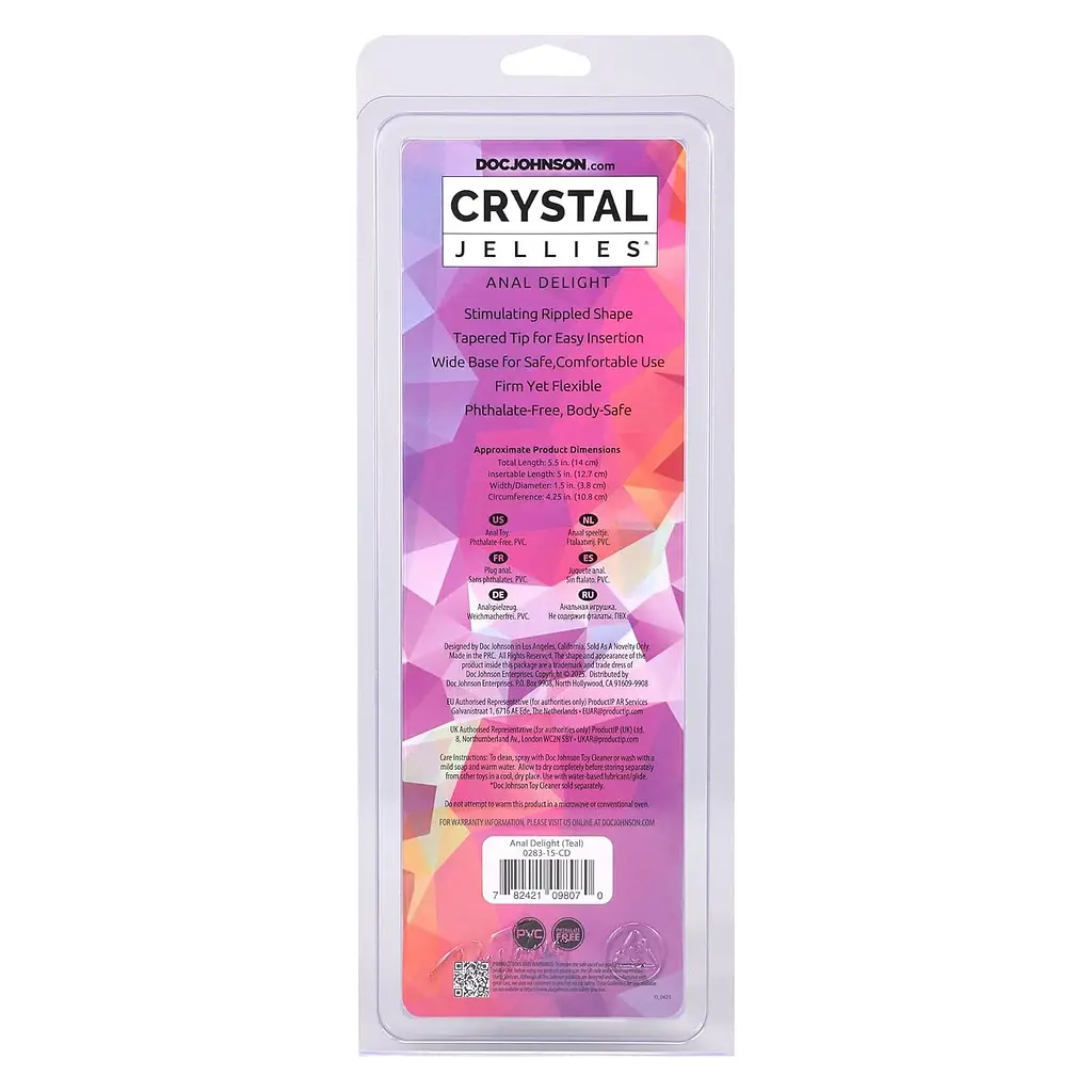 Анальний стимулятор Doc Johnson Crystal Jellies Anal Delight, 14 см - фото 3