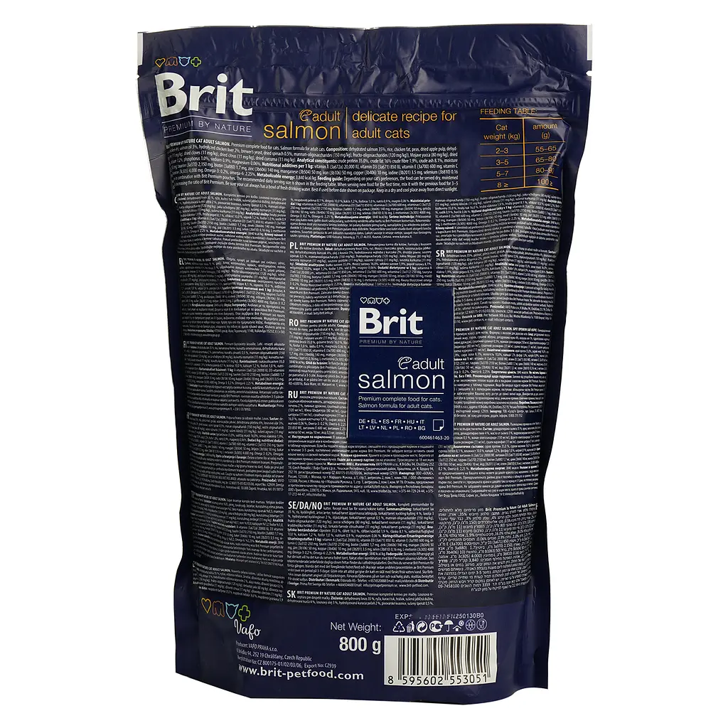 Сухой корм для котов Brit Premium by Nature Cat Adult Salmon, 800 г (с лососем) - фото 4