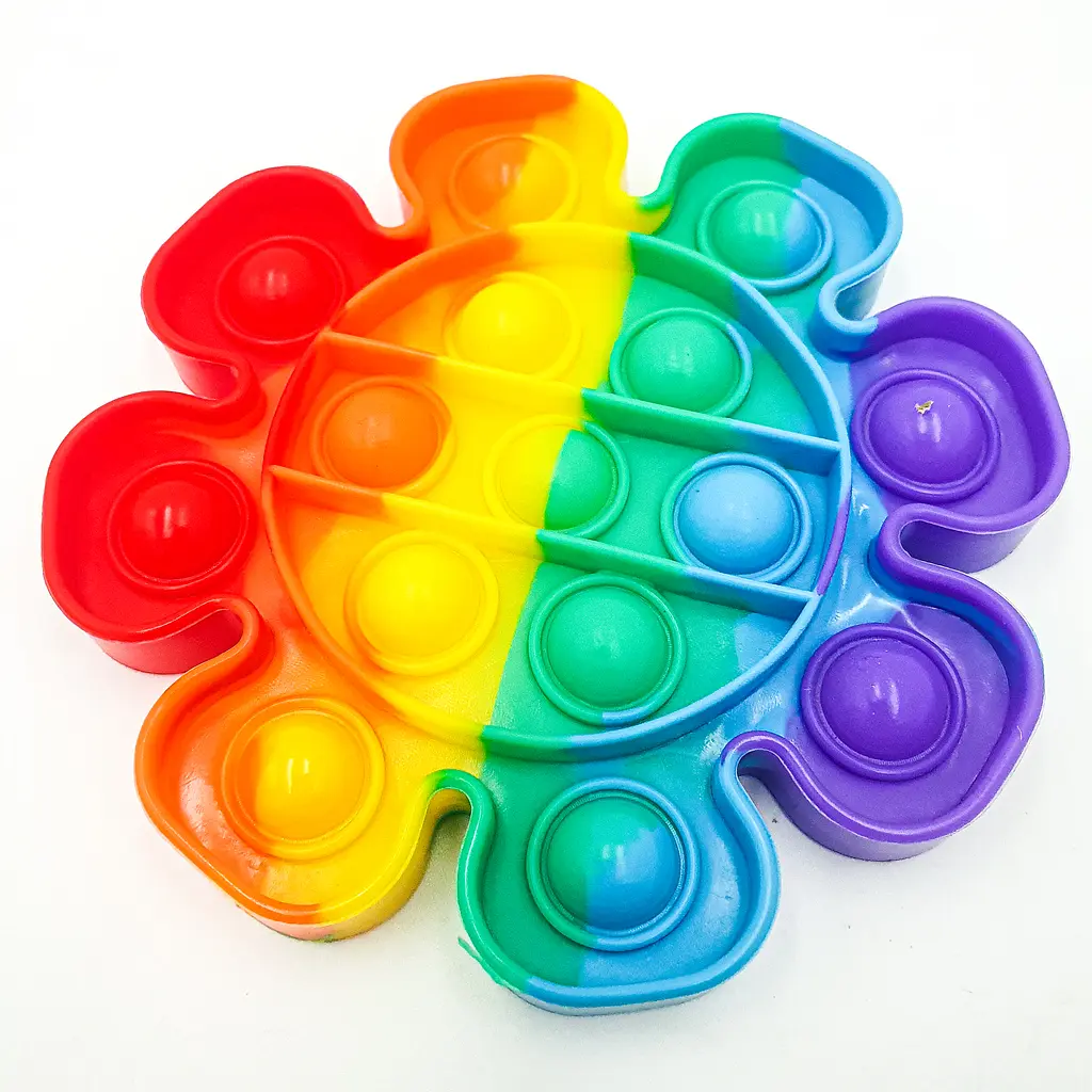 Сенсорна іграшка антистрес силіконова нескінченна пухирця поп іт UKC Pop It Fidget квітка веселка