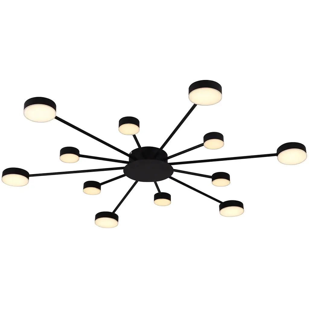 Світильник стельовий Miorro LED Foresta з пультом ДУ 76W 2700-6000К чорний (51-313-004) - фото 2