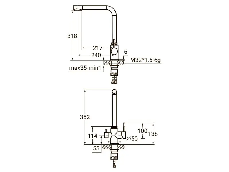 Змішувач для кухонної мийки Aquatica KT-4B770P - фото 8