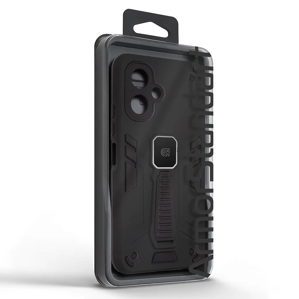 Чехол для Infinix Smart 10 4G, Proover, черный, с подставкой и магнитом, противоударный, ударопрочный, бронированный, панель-накладка, защита всего корпуса, термополиуретан (TPU) + поликарбонат (PC), ArmorStandart (ARM87167) - фото 3