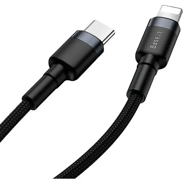 Кабель Baseus Cafule cable Type-C to iP PD 18W/20W 1m Gray+Black - фото 4