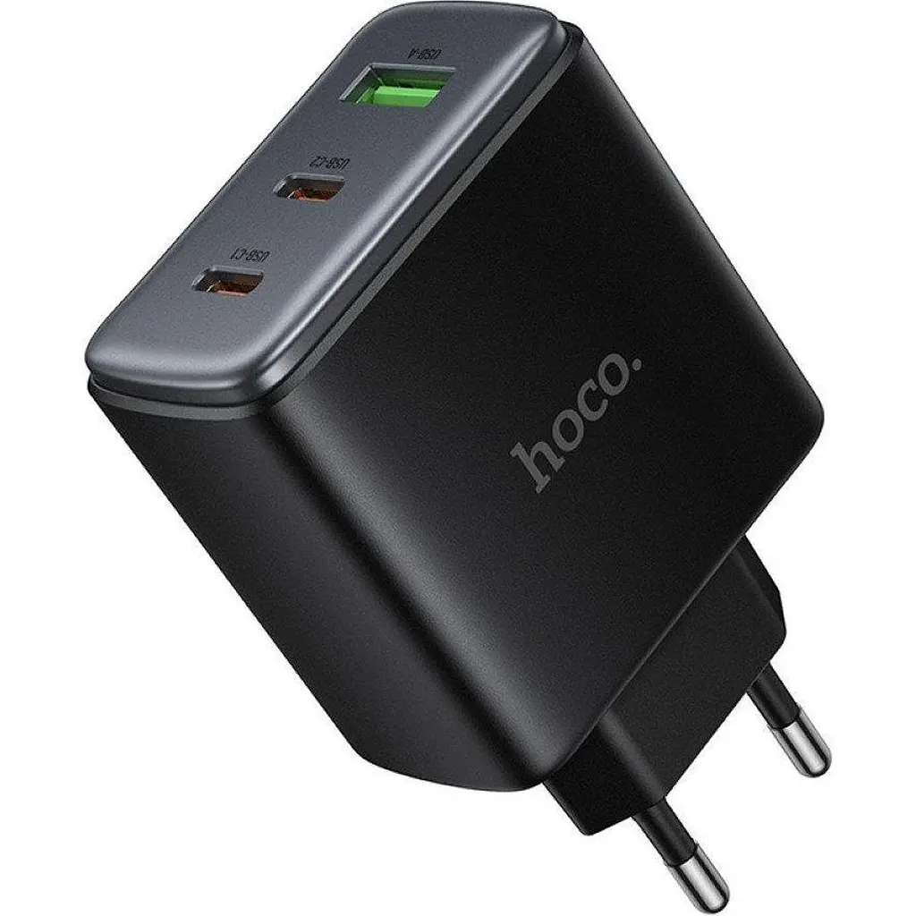 Сетевое зарядное устройство Hoco C160A Upgrade PD65W Black [163534] - фото 2