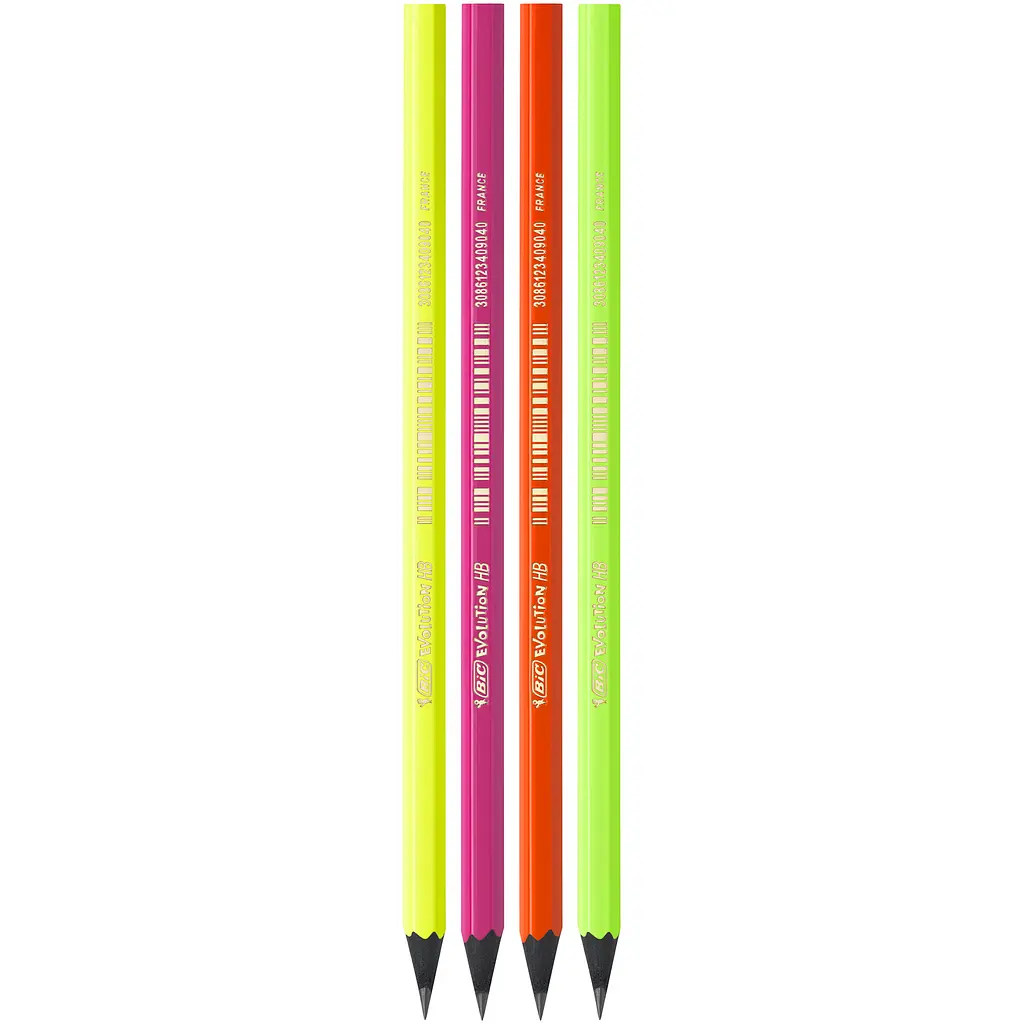 Карандаши чернографитные BIC Evolution Fluo НВ 4 шт. (940758) - фото 3