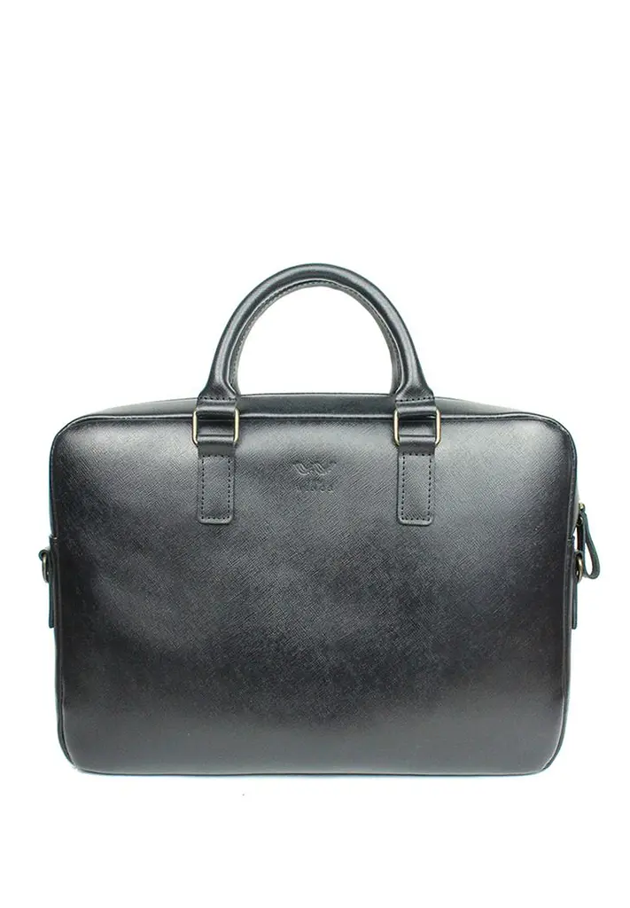 Кожаная деловая сумка Briefcase 2.0 черный Сафьяно - фото 2