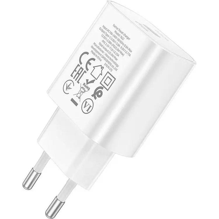 Мережевий зарядний пристрій Hoco N22 PD 25w White (760067) [81007] - фото 4
