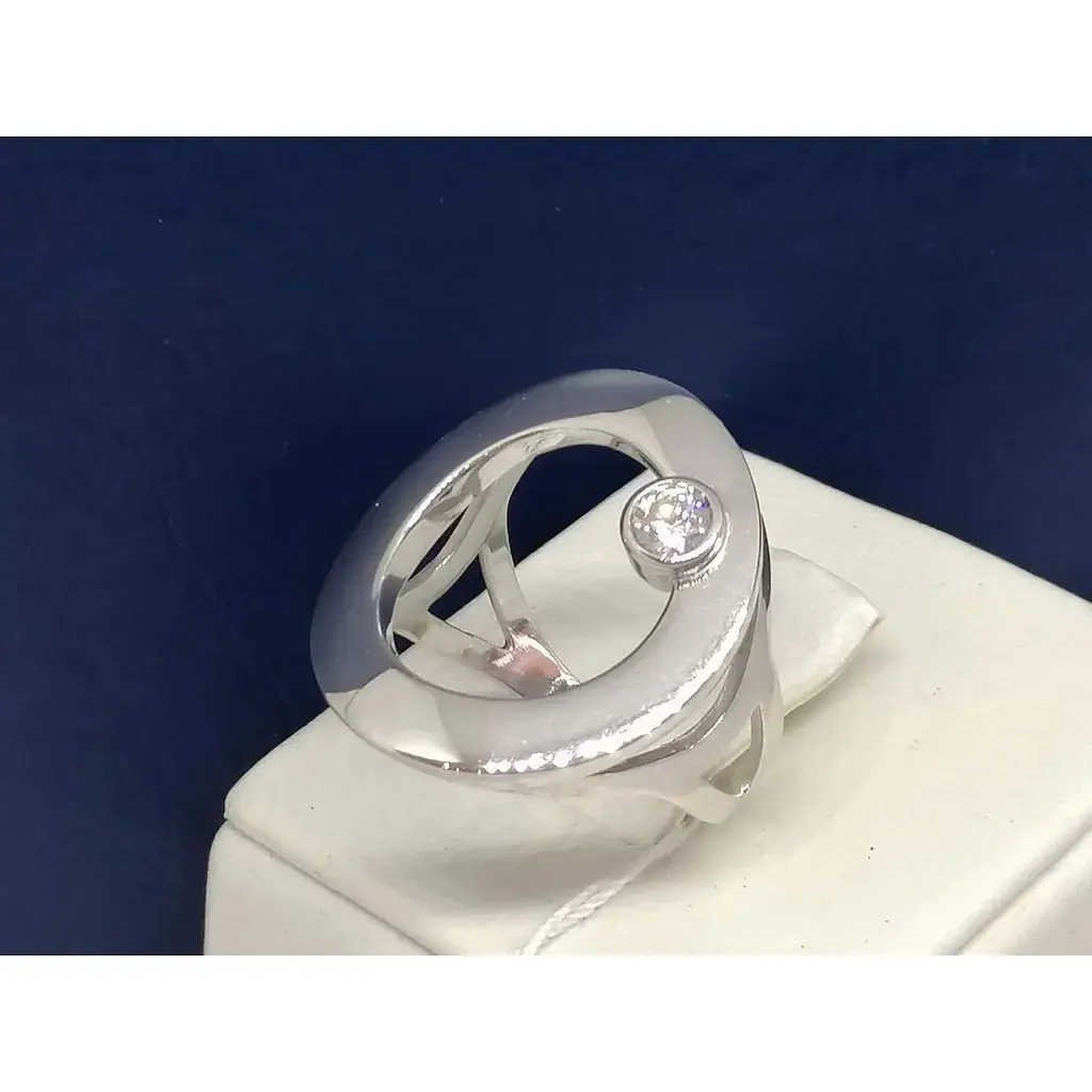 Срібне кільце Ірій з фіанітом. Артикул 3907 17 19 - фото 2