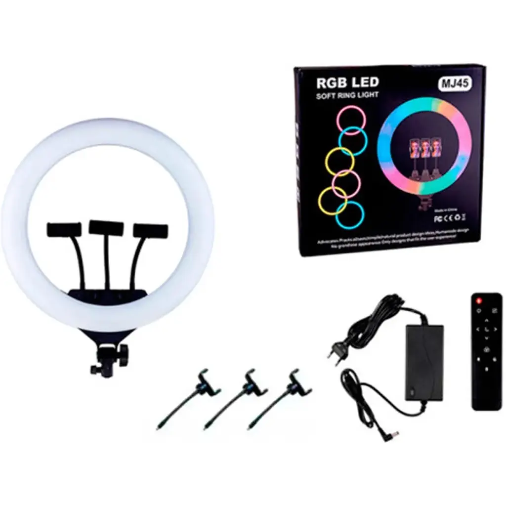Кільцева LED лампа DK RGB 45 см MJ-45 + Remote + 3 Holders [110248] - фото 3