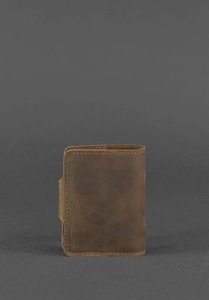 Шкіряний кард-кейс 7.1 (Книжечка) темно-коричневий - фото 5