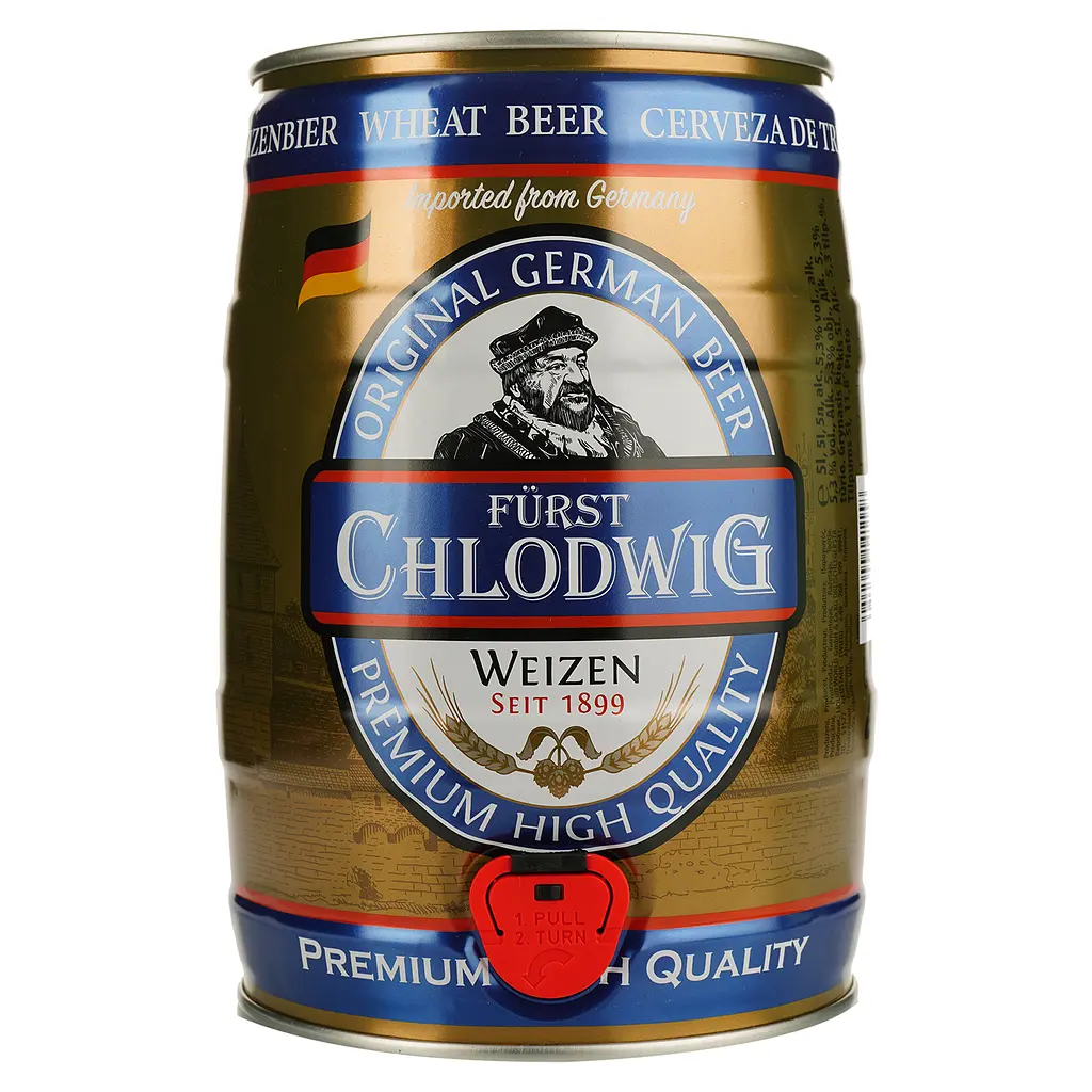 Пиво Furst Chlodwig Weizen світле нефільтроване 5.3% 5 л - фото 2