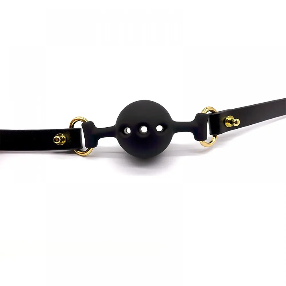 Кляп із силікону та італійської шкіри Breathable Small Ball Gag Upko - фото 3