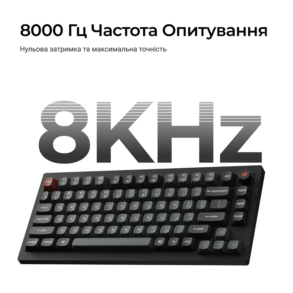 Клавіатура Keychron V1 8K Keychron Super Red Switch Black RGB (V1W-D1-UA) - фото 9