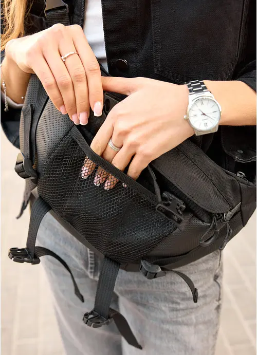 Велика жіноча поясна сумка бананка для планшета Sambag 38х21 см sum0027230 - фото 6