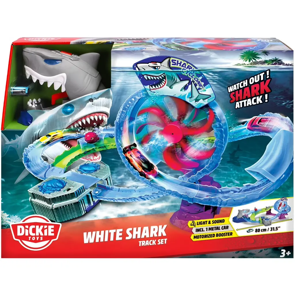 Ігровий трек Dickie Toys Біла акула з машинкою зі звуковим та світловим ефектом (3338002) - фото 2