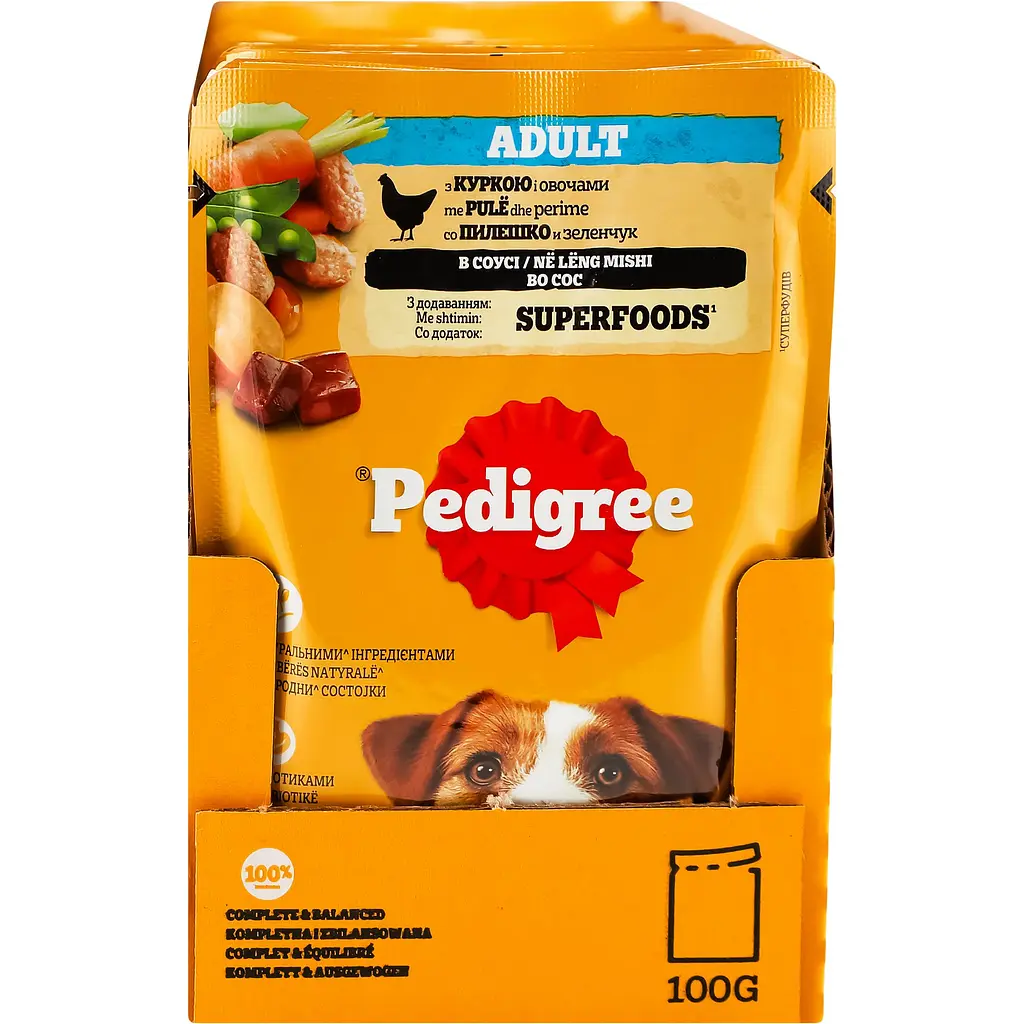 Корм для собак Pedigree з куркою та овочами в соусі 100 г - фото 3