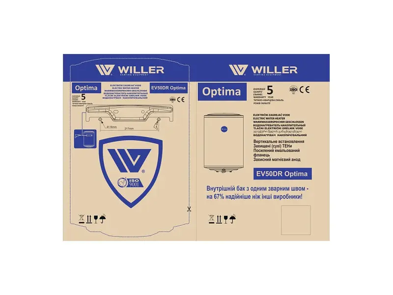 Водонагрівач (бойлер) Willer EV50DR optima - фото 12