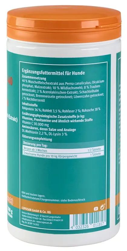 Добавка для зміцнення суглобів і кісток собак Luposan GelenkKraft 40 Tabletten 550 шт. - фото 3
