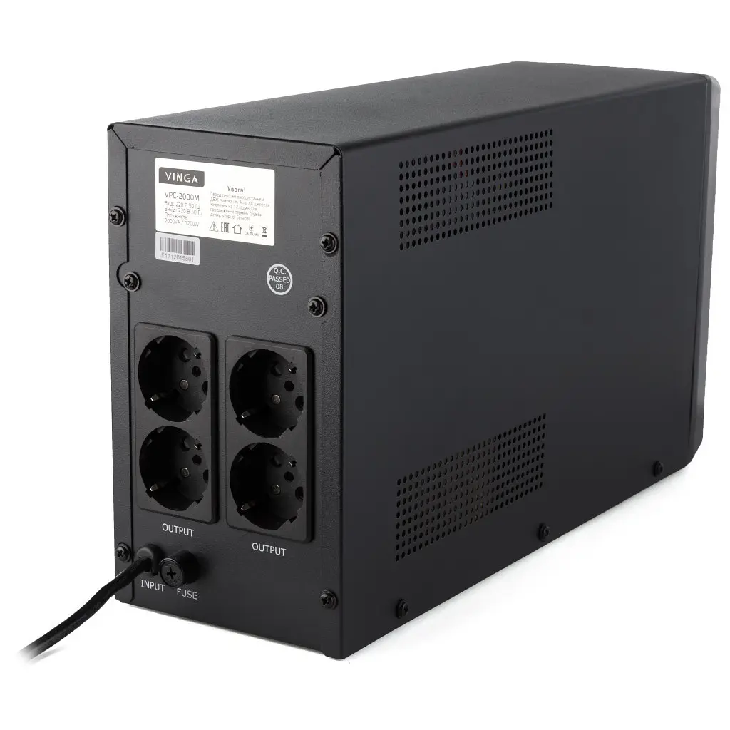 Пристрій безперебійного живлення Vinga LCD 1500VA metal case (VPC-1500M) - фото 5