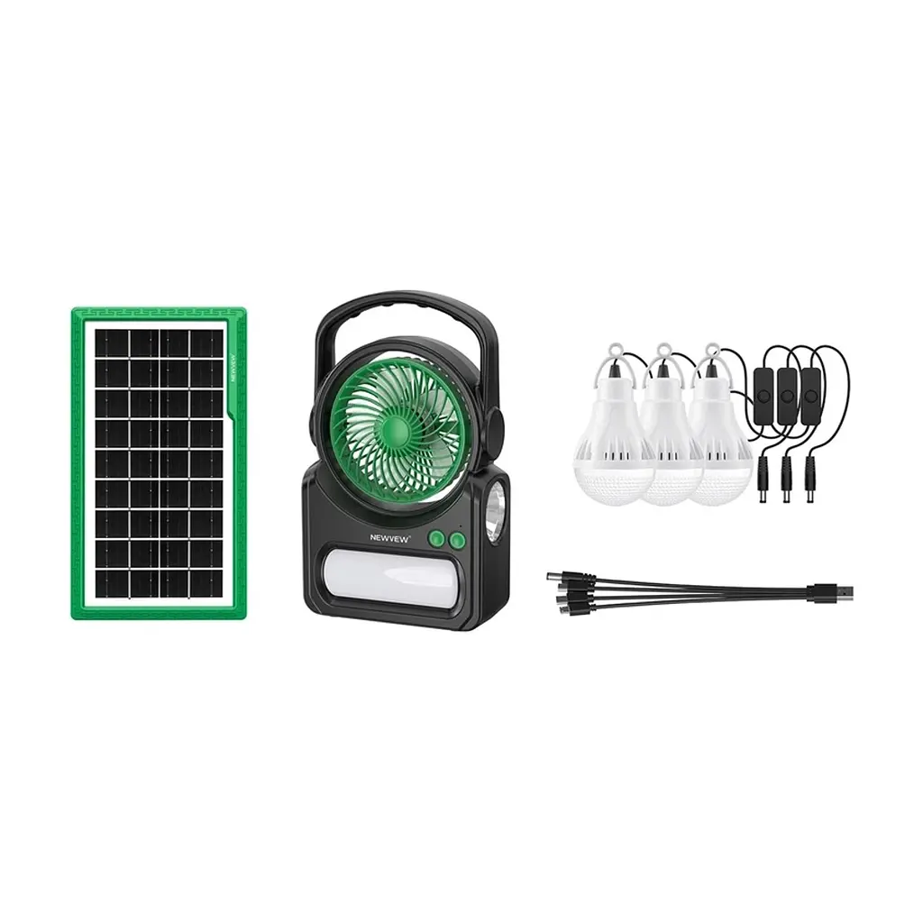 Ліхтар NEWVEW з вентилятором комплект NV-T255 Solar Panel 4500mAh (NWVW-NV-T255-GN)