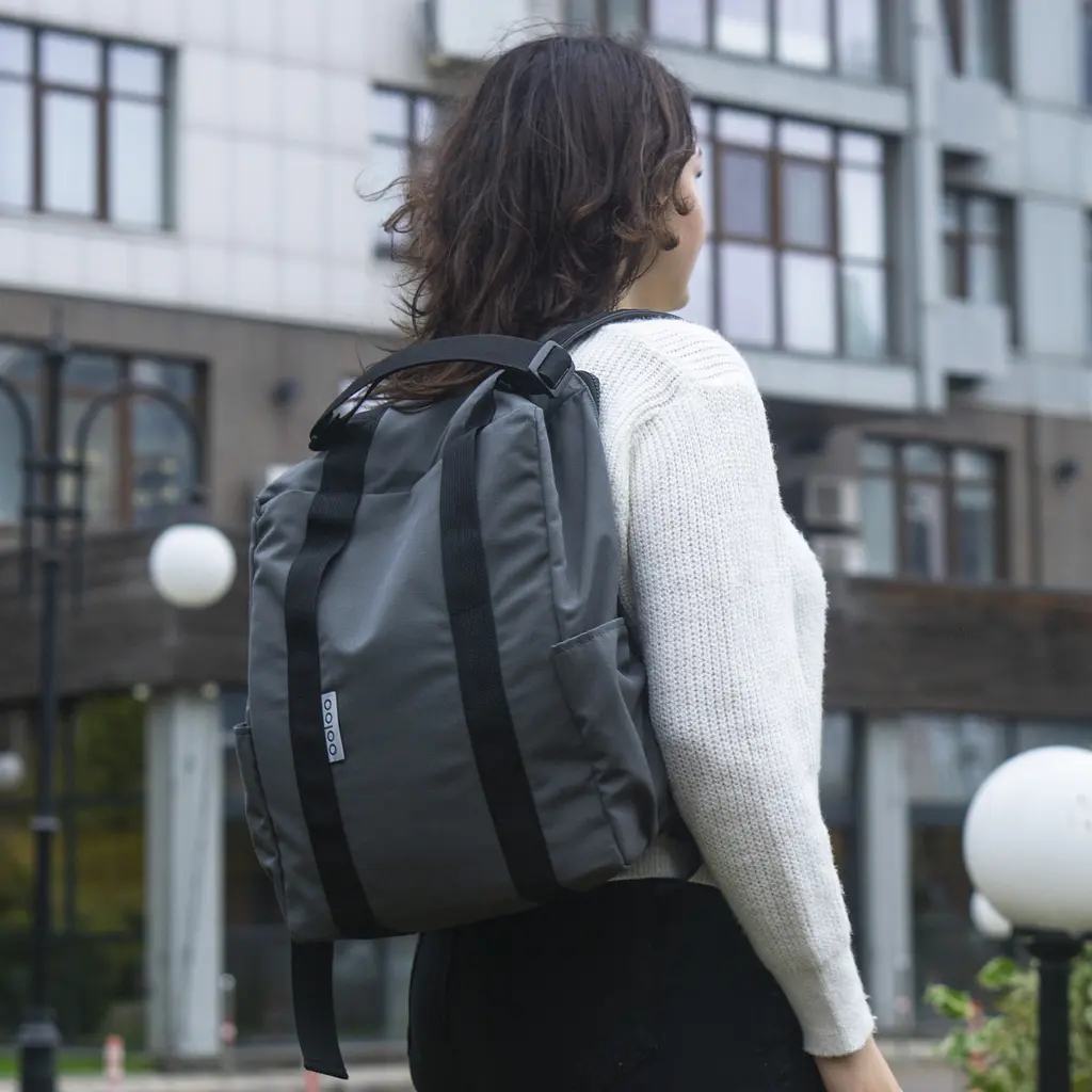 Рюкзак-антикрадій OOLOO Кенгуру mini 40x30x12 см, темно-сірий 657/497  - фото 7