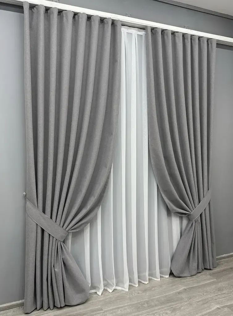 Комплект штор VR-Textil Ashen Night блекаут 2 шт 150x290 см сірий (1851ш) - фото 3